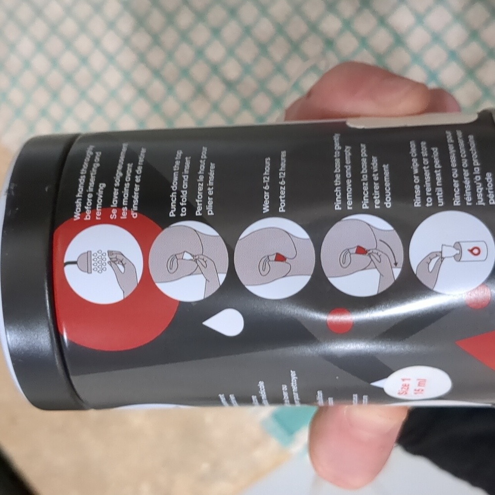 White and Red Women Bfree Product Period Cup